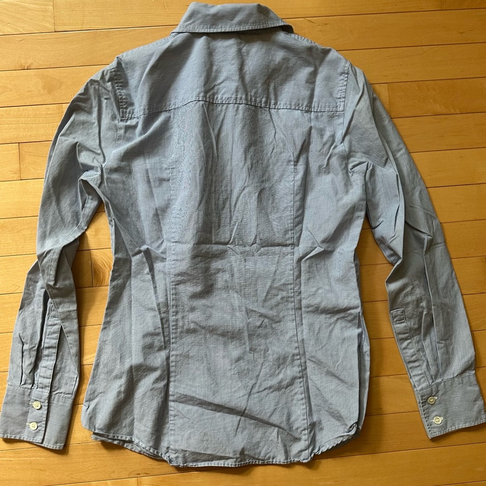 J. Crew classic blue and white striped button down shirt - Picture 6 of 9